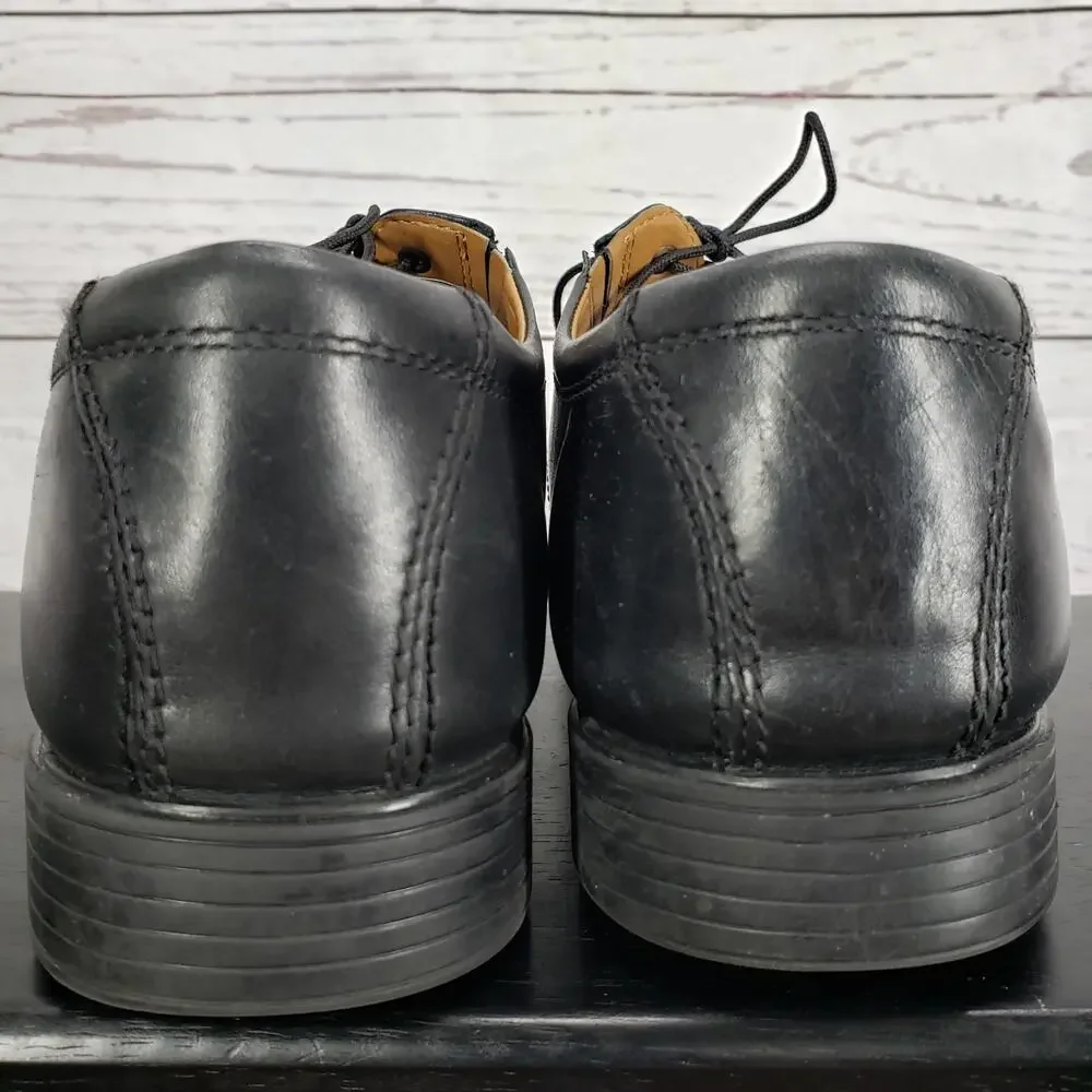Clarks Collection Men's Black Leather Soft Cushion Oxford Shoes Size 11